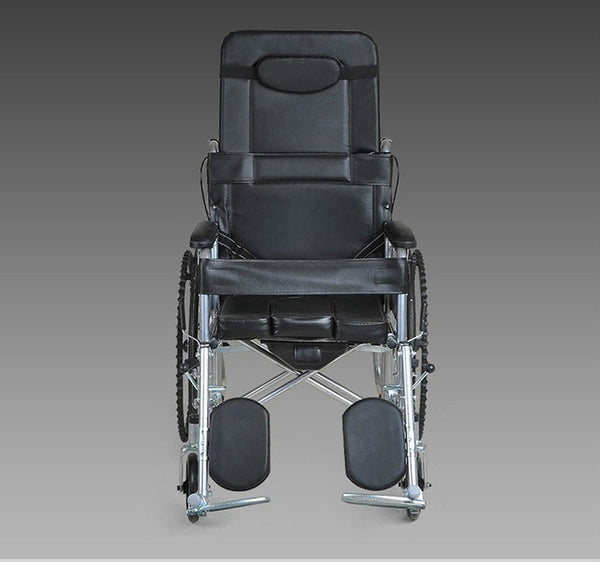 CRONY XT-D-004 Hand-pushed semi-lying wheelchair With toilet Convenient four-brake wheelchair, multifunctional folding wheelchair - Edragonmall.com