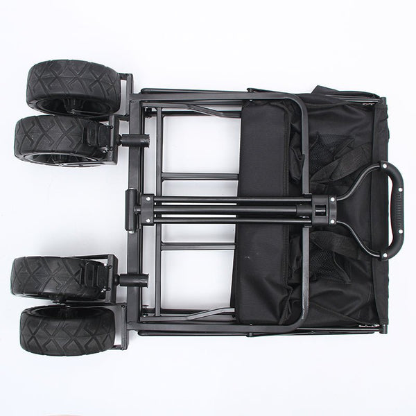 CRONY Ym-003 Folding Shopping Cart With Cover For Beachside Camping Outdoor Heavy Duty Portable Trolley /Blue - Edragonmall.com