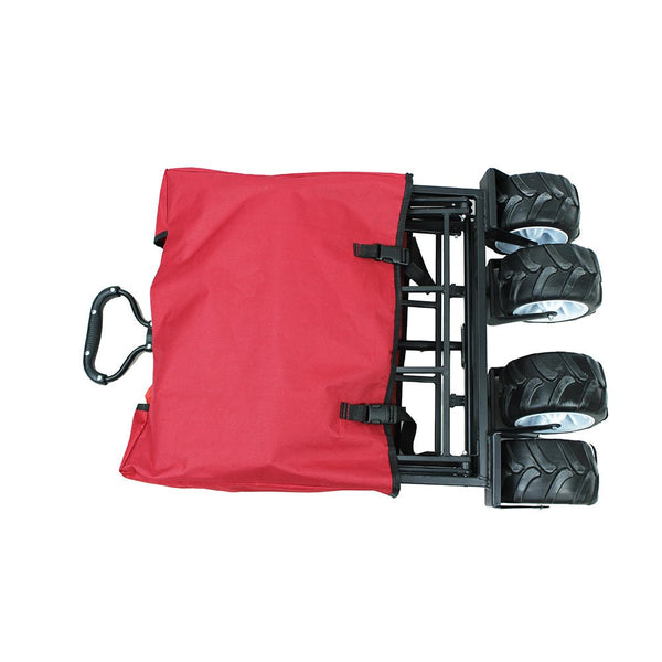 CRONY Ym-003 Folding Shopping Cart With Cover For Beachside Camping Outdoor Heavy Duty Portable Trolley /Red - Edragonmall.com