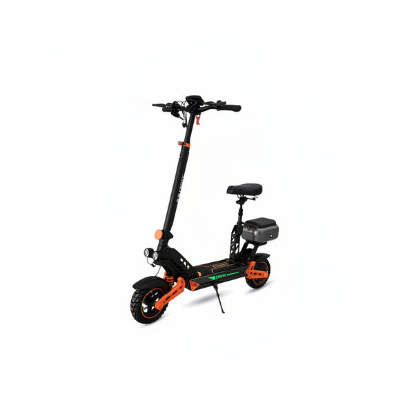 CRONY D2 Pro Electric Scooter with Seat, 1500W Motor, 50-65KM/H Speed, 30-40KM Range, Dual Suspension, Hydraulic Shock Absorbents, LCD Display, LED Lights, Bluetooth App, Rear Luggage Box