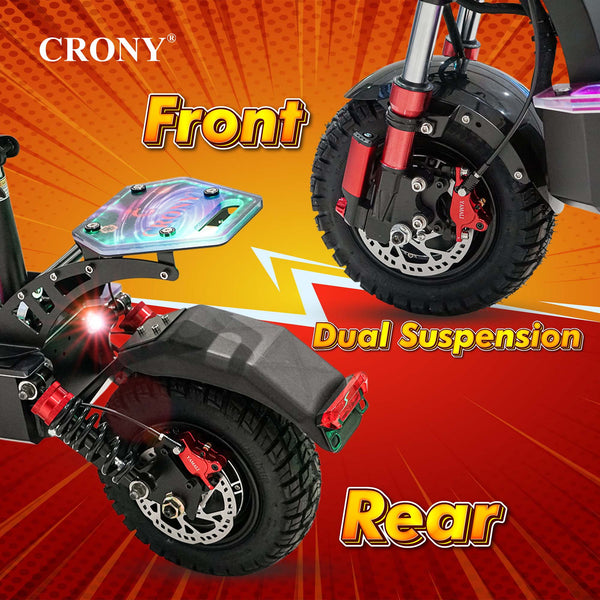 CRONY DK-11 LED 2800W high-performance E-Scoot bike built for power and stability. It features dual 2800W motors reaching speeds up to 95 KM/H, powered by a 60V 13AH lithium battery with a range of 25–40 KM