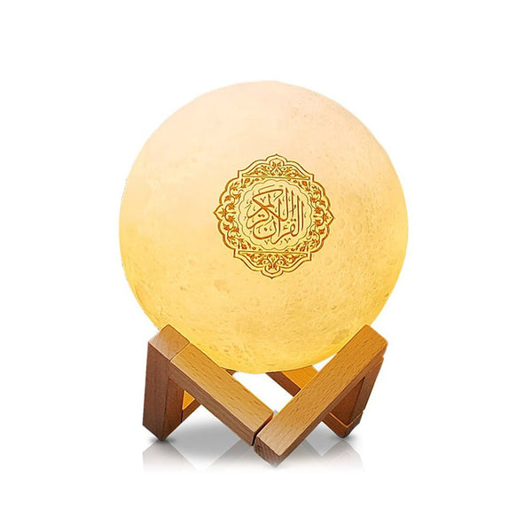 EQUANTU SQ-175 Creative Moon Lamp Quran Speaker Kids Night Light 7 Colors LED 3D Star Moon Light with Stand - Edragonmall.com