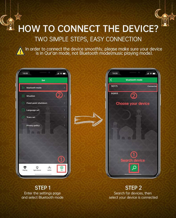 EQUANTU SQ-175 Creative Moon Lamp Quran Speaker Kids Night Light 7 Colors LED 3D Star Moon Light with Stand - Edragonmall.com