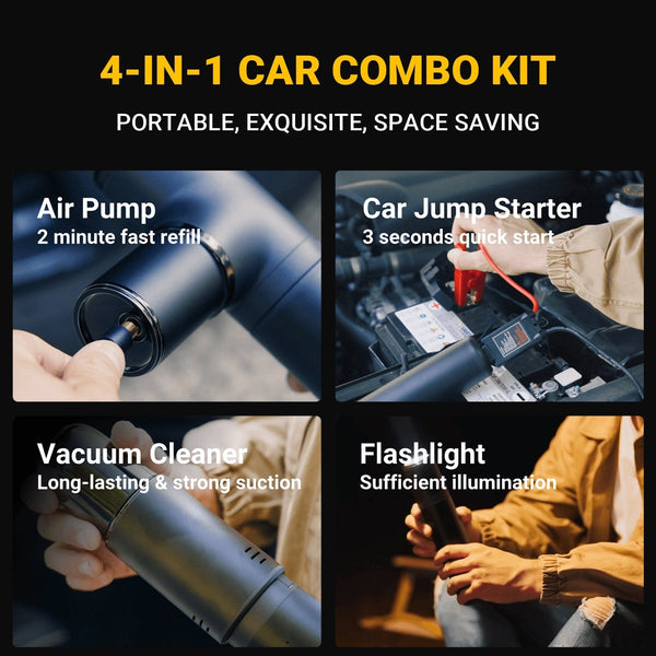 K2 4in1 Portable Car Combo Kit Car Charger - Edragonmall.com