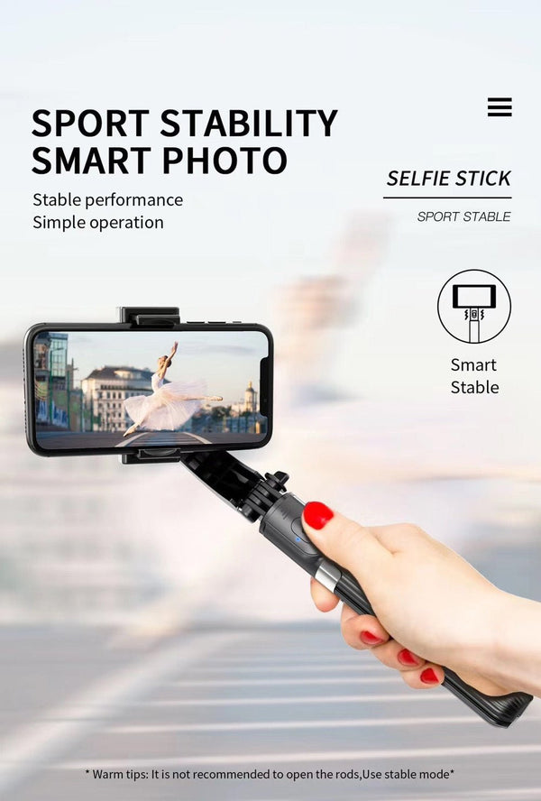 L08 Cradle head selfie stand Anti-Shake for iOS and Android | Black - Edragonmall.com