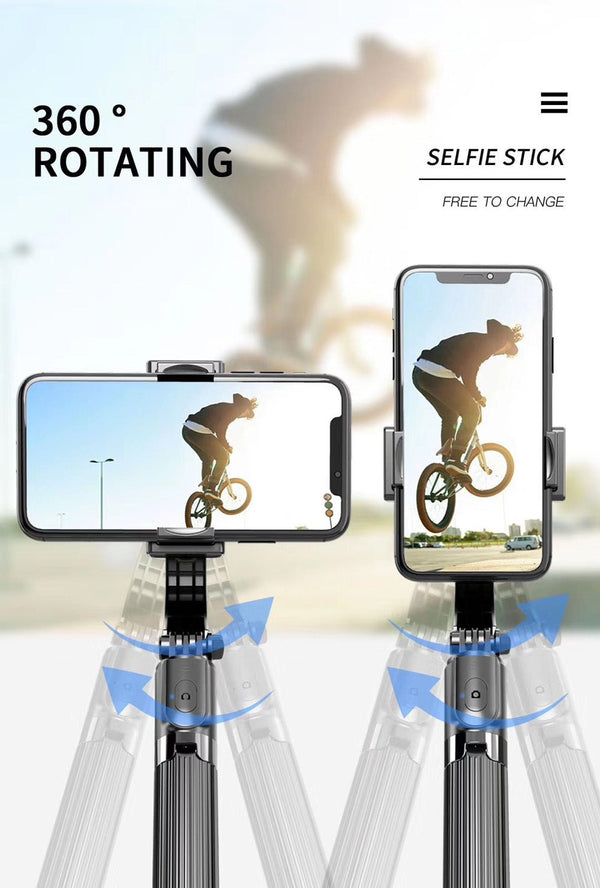 L08 Cradle head selfie stand Anti-Shake for iOS and Android | Black - Edragonmall.com
