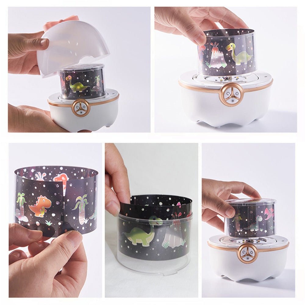 lucky star 8 kinds of pattern light Starry sky projector lamp night light romantic rotating music table lamp - Edragonmall.com