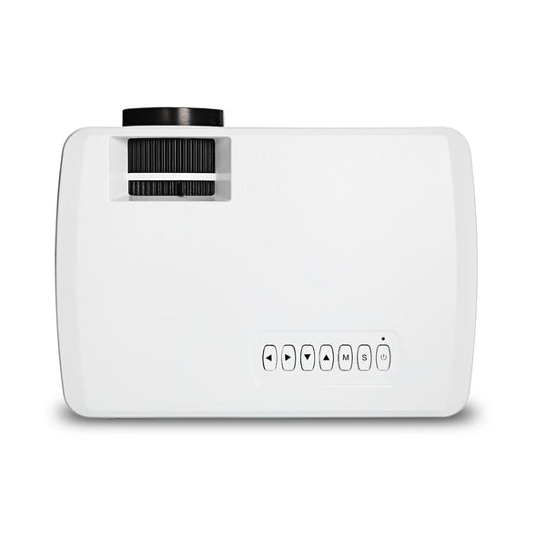 RD816 Portable LCD Projector Home Theater 1200 Lumens with Speaker Support 1080P for Meeting -White - Edragonmall.com