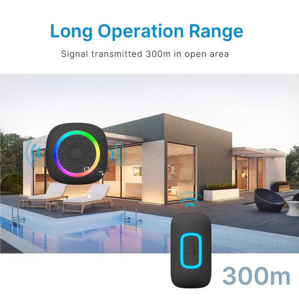 RL-3995 doorbell Battery-powered wireless doorbell with shining LED display Door bell - Edragonmall.com