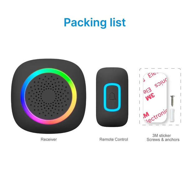 RL-3995 doorbell Battery-powered wireless doorbell with shining LED display Door bell - Edragonmall.com