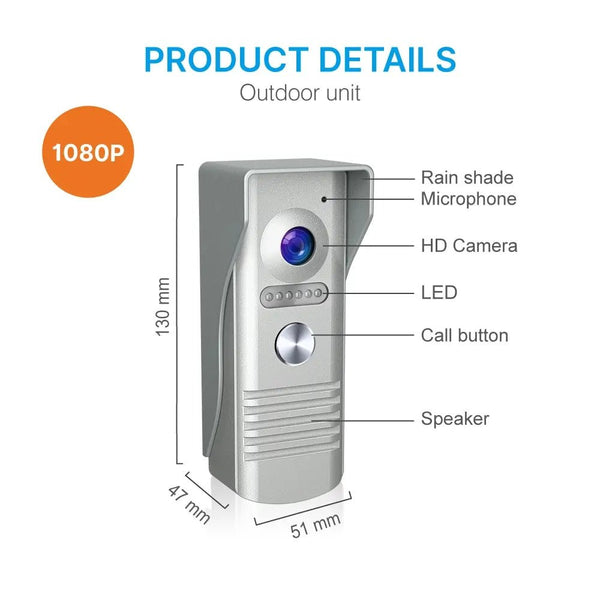 RL-C07F-TY Smart Home Video Doorphone 7" Tuya Smart Video Door Phone - Edragonmall.com