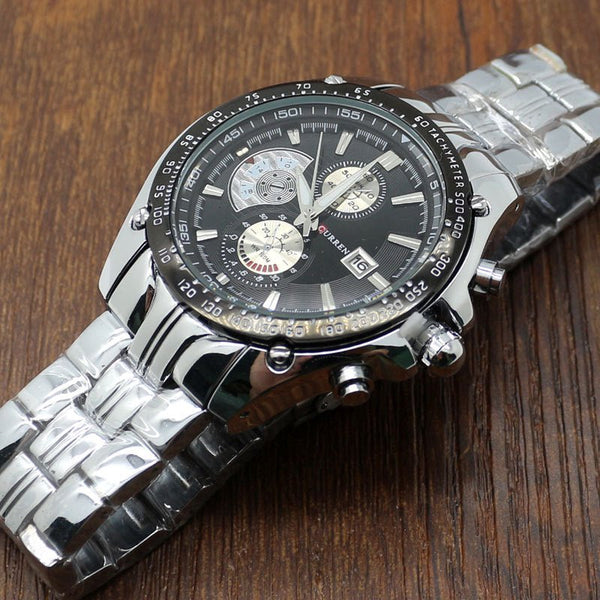 SB-007 CURREN Analog Black Dial Men's Watch - Edragonmall.com