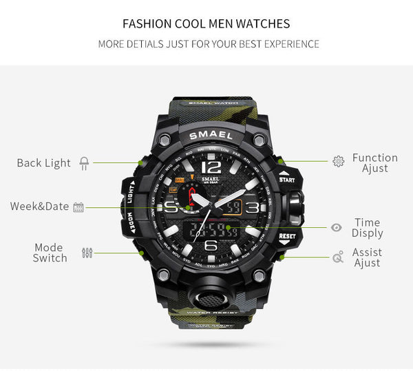 SB-008 Watch Movement Digital Waterproof Waterproof Watch High Quality Luxury Elegant Watches for Men electronic digital watch - Edragonmall.com
