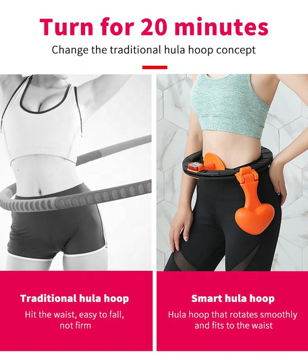 Smart Hula Hoop Auto-Spinning Hip Hula Hoop Exercise Lose Weight Detachable Sports Circle - Edragonmall.com