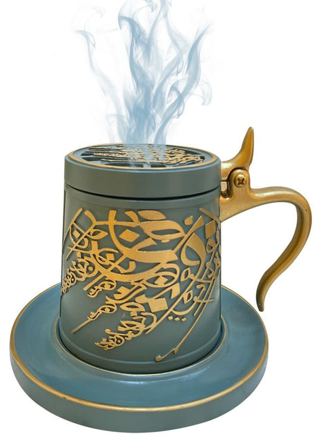 Bakhoor Big teacup Bukhoor Dukhoon Portable Incense Burner-green