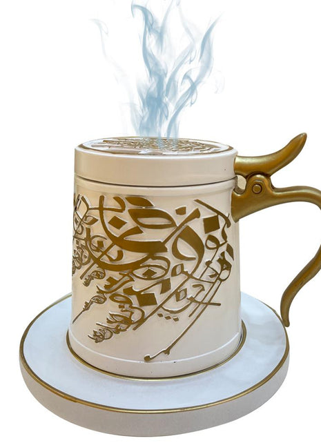 Bakhoor Big teacup Bukhoor Dukhoon Portable Incense Burner-white