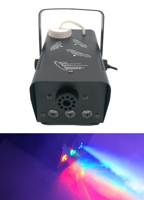 CRONY 800W RGB LED Fog Machine,Smoke Machine hood portable LED light with wired and wireless remote control