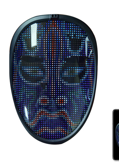 Crony Shining App cosplay Mask With Bluetooth App Party Face Changing Led Display Mask For Party