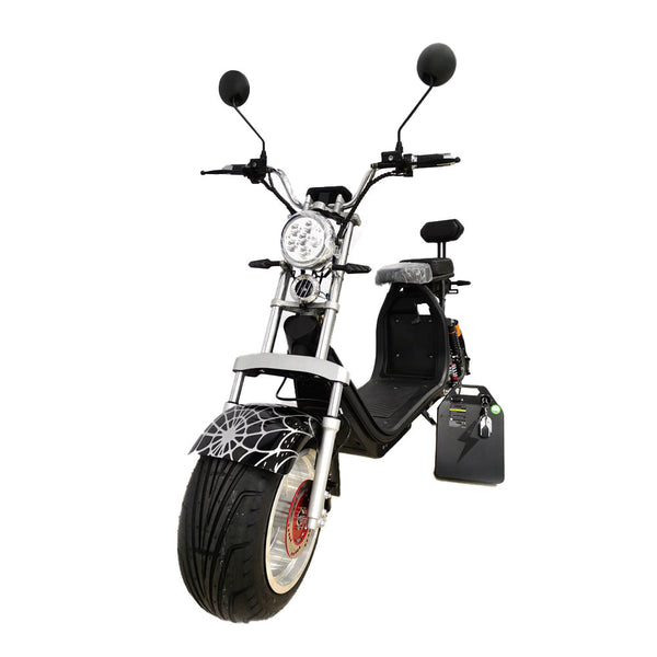 CRONY G-029 3000W Electric Motorcycle Motorbike High Speed Harley tire Double Seat with double battery | Black Spider