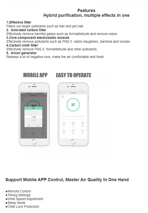 CRONY KJ660 Air Purifier Disinfection Air Cleaner for Hospital Public Air Sterilizer Indoor Air Purifier