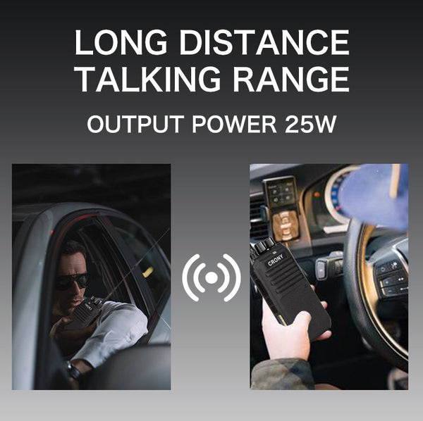 Crony 25W P30 high power professional walkie talkie with car jump start LED emergency light 15-55km
