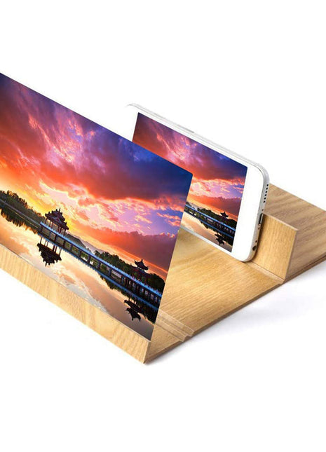 12inch Wood-grain phone screen amplifier 3D Hd Movie Mobile Phone Screen Amplifier | Gold