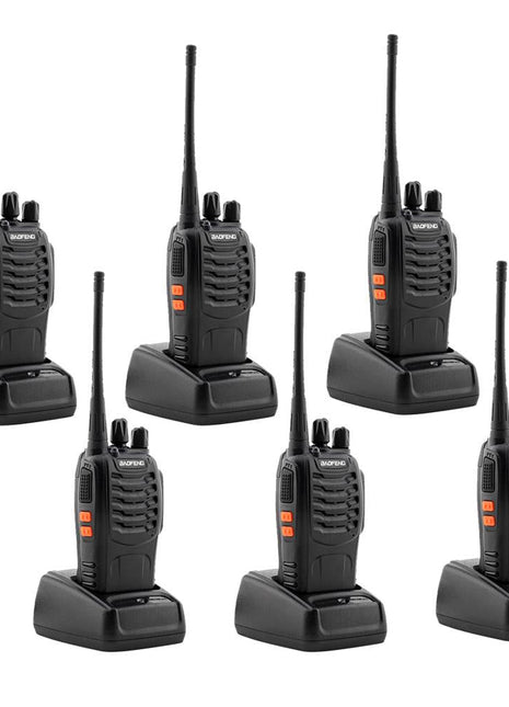 Baofeng 5W 6 Pcs Walkie Talkies BF-888S Handheld Two Way Radios Battery with Charger