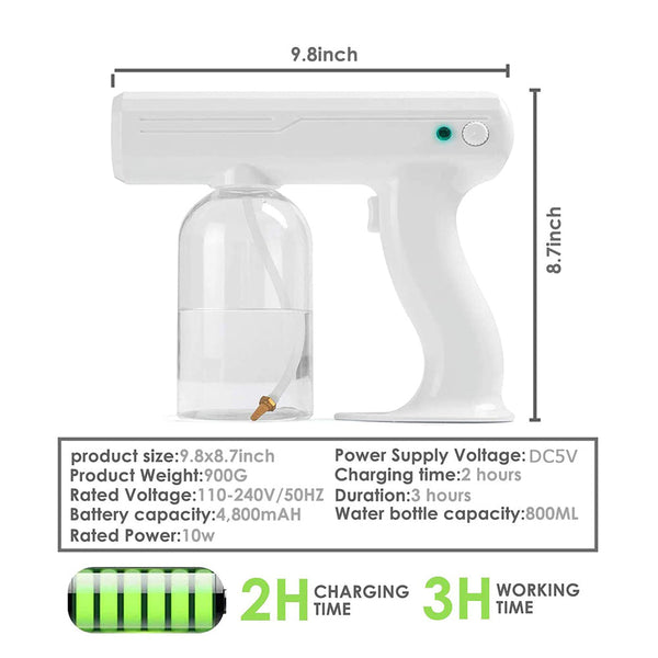 CRONY Electric disinfecting gun Disinfectant Steam ULV Gun Handheld Rechargeable Nano Atomizer