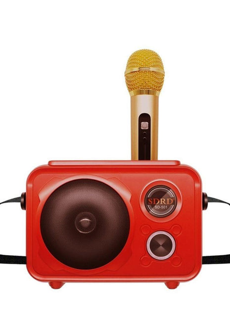 SDRD Sd-501 Home Speaker Microphone Integrated Single Sing Mobile Phone Karaoke | Red