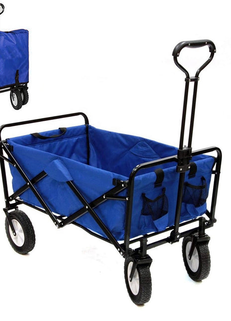 CRONY TC3015 Folding Cart Heavy Duty  Collapsible Folding  Wagon Utility Shopping Outdoor Camping Garden Cart | BLUE