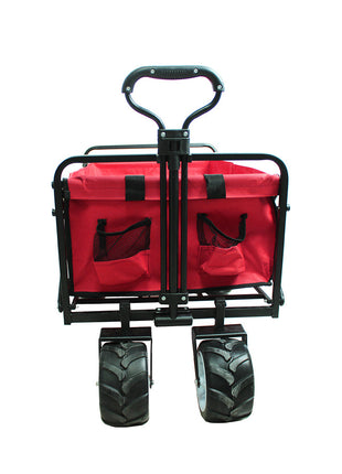 CRONY Ym-003 Folding Shopping Cart With Cover For Beachside Camping Outdoor Heavy Duty Portable Trolley /Red