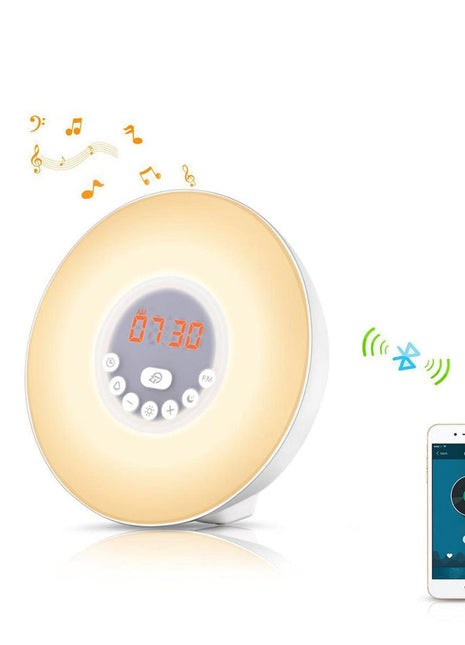 CRONY 6638G Digital  Alarm Nightlight Clock LED 6 Color BT Music Clock