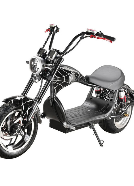 CRONY New X1 Harley Electrocar car Citycoco Fat Tire Electric motorcycle | Black spider