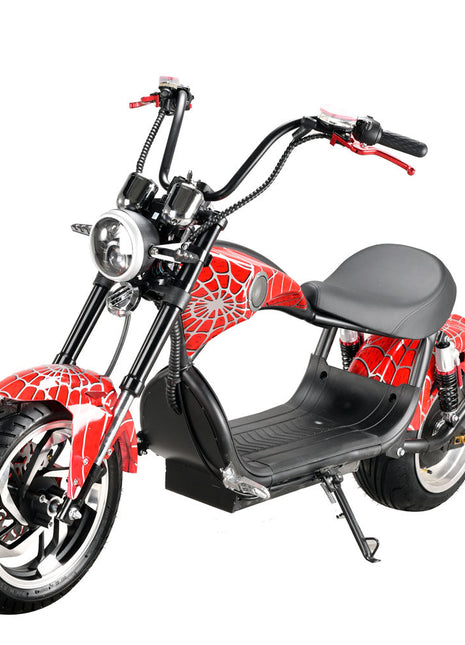 CRONY New X1 Harley Electrocar car 2000W Citycoco  Fat Tire Electric motorcycle | RED spider