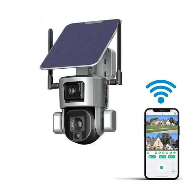 CRONY D5 WiFi-4K-8MP D5 4G-4K-8MP Solar Dual Linkage Battery PT Camera 8MP Wireless CCTV Camera | No need to adjust the focus, the image is clear after installation