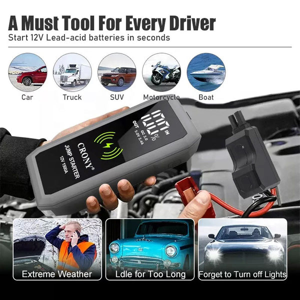CRONY S606+Air Super Jumper Starter 12V Auto Car Battery Portable Jump Starter Power Station with wireless charging function