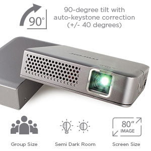 FUTURESTAR MP125 Projector LED Lamp Built in Rechargeable Battery HDMI Input and Wireless Input portable projector that can be rotated