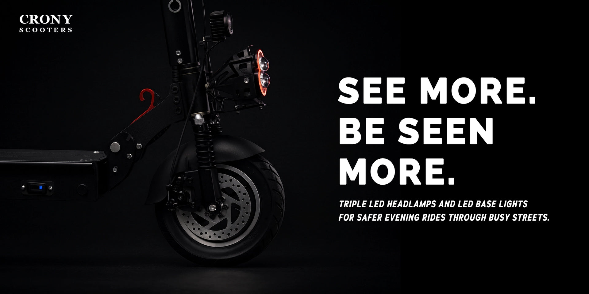 CRONY V10 Big Display+Seat Electric Scooter 1200W Motor 48V/14AH Battery 25-35KM Range Disc Brakes Front/Rear Suspension - Hero Banner 3