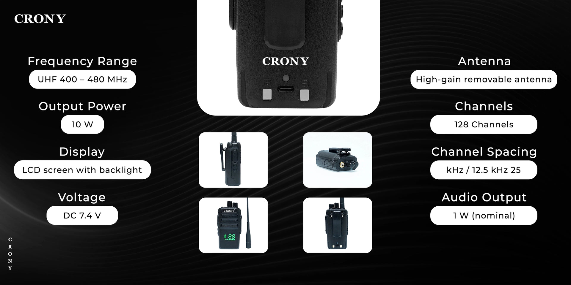 CRONY 10W JC-8930 Walkie Talkie Intercoms - Hero Banner 3
