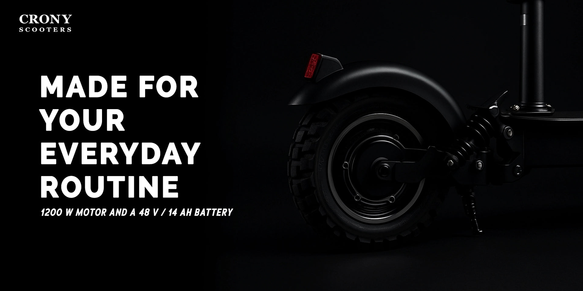 CRONY V10 Big Display+Seat Electric Scooter 1200W Motor 48V/14AH Battery 25-35KM Range Disc Brakes Front/Rear Suspension - Hero Banner 2