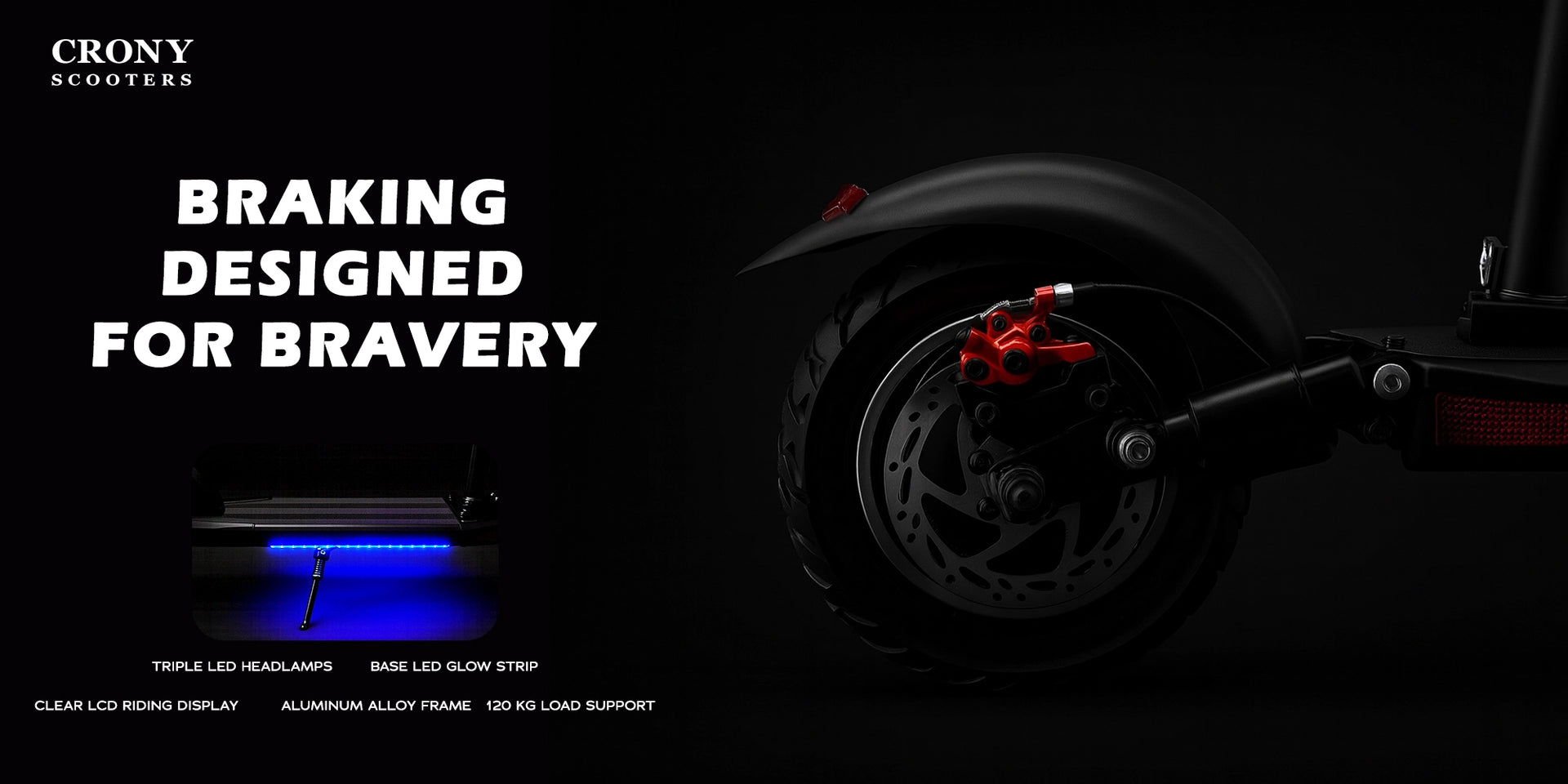 CRONY V10 Pro Black max speed 35km/h Fast Speed E-scooter 38v 1000w strong powerful electric scooter foldable 10 inch electric scooter (Refurbished) - Hero Banner 2