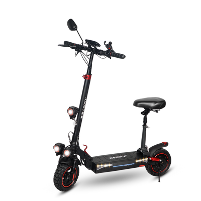 CRONY T4 big display high speed E-scooter with Seat Foldable Electric Scooter  10inch Black , Smart Lock and App