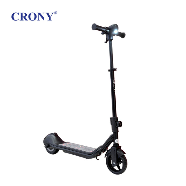 CRONY E68 Electric Scooter for Kids, 110W Motor, 10–16 KM/H Top Speed, 24V 2.5Ah Battery, 5–8 KM Range, 6.5-Inch Tires, Easy Folding, Adjustable Handlebar, LED Headlight & Rear Wheel Light, Bluetooth Speaker, Black**