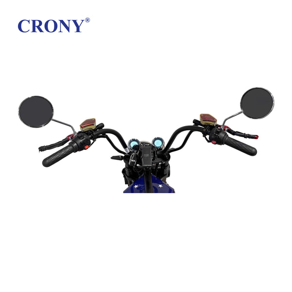 CRONY X1 Electric Motorcycle, 3000W Motor, 60V 12Ah Battery, 60-80KM/H Max Speed, 25-35KM Range, Front & Rear Disc Brakes, Front & Rear Suspension, LCD Display, LED Lights, Bluetooth Speaker, Mobile Phone Holder, Harley Bag, World