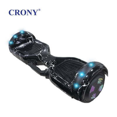 CRONY D1+ Black Smart Self-Balancing Hoverboard 250W Bluetooth Speaker, LED Lights, ABS Body, 12KM/H Speed, 15KM Range, Electric Hoverboard for Kids & Adults