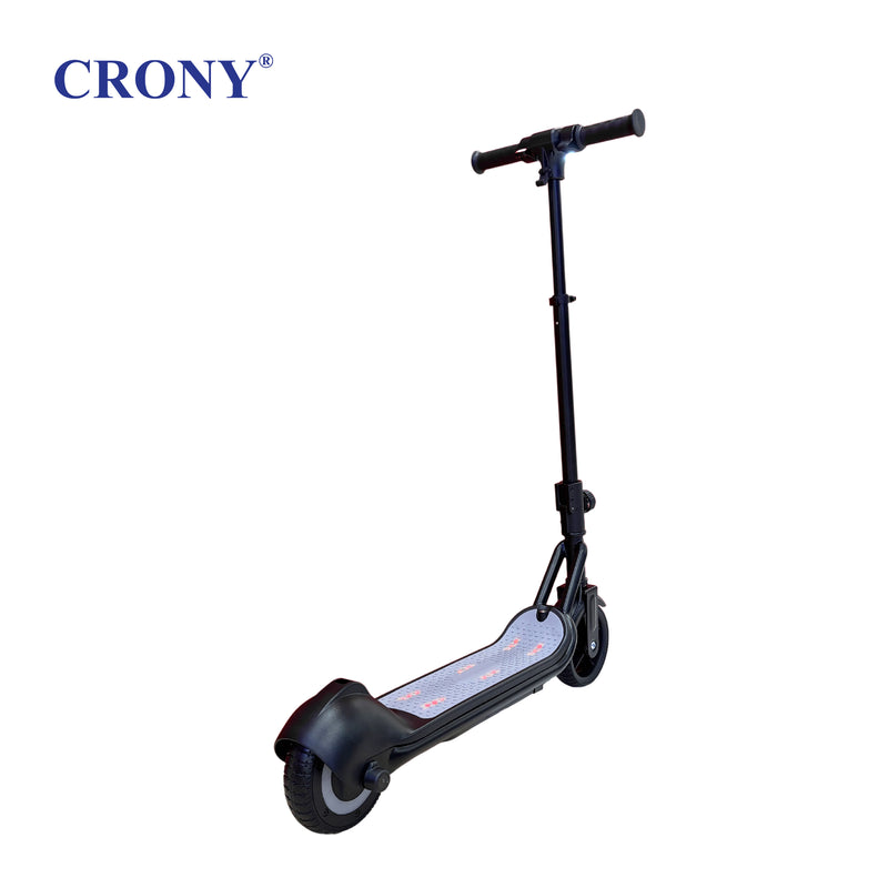 CRONY E68 Electric Scooter for Kids, 110W Motor, 10–16 KM/H Top Speed, 24V 2.5Ah Battery, 5–8 KM Range, 6.5-Inch Tires, Easy Folding, Adjustable Handlebar, LED Headlight & Rear Wheel Light, Bluetooth Speaker, Black**