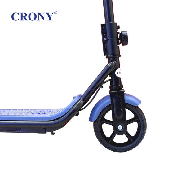 CRONY E68 Electric Scooter for Kids, 110W Motor, 10–16 KM/H Top Speed, 24V 2.5Ah Battery, 5–8 KM Range, 6.5-Inch Tires, Easy Folding, Adjustable Handlebar, LED Headlight & Rear Wheel Light, Bluetooth Speaker, Blue