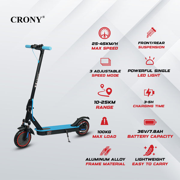 CRONY XM M365 blue  with Suspension and APP E-Scooter Max speed 45 KM/H Electric Scooter Aluminium Alloy Folded 8.5 Inch tires