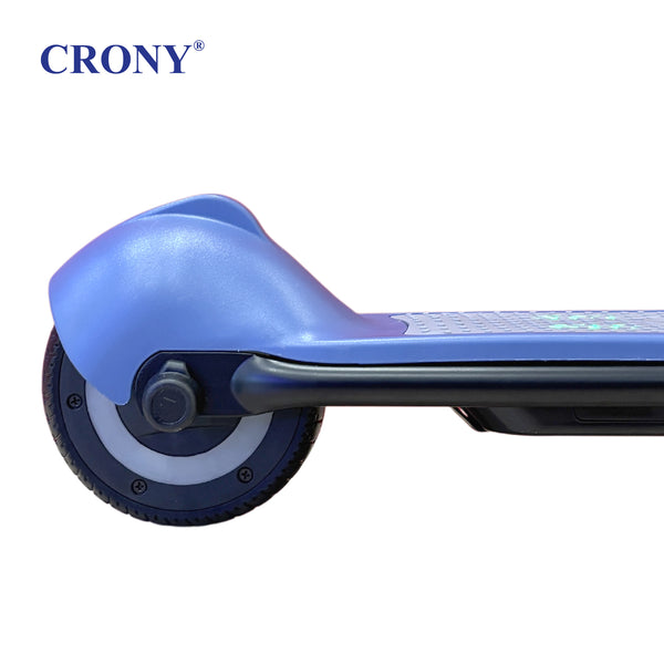 CRONY E68 Electric Scooter for Kids, 110W Motor, 10–16 KM/H Top Speed, 24V 2.5Ah Battery, 5–8 KM Range, 6.5-Inch Tires, Easy Folding, Adjustable Handlebar, LED Headlight & Rear Wheel Light, Bluetooth Speaker, Blue