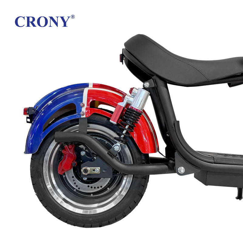CRONY X1 Electric Motorcycle, 3000W Motor, 60V 12Ah Battery, 60-80KM/H Max Speed, 25-35KM Range, Front & Rear Disc Brakes, Front & Rear Suspension, LCD Display, LED Lights, Bluetooth Speaker, Mobile Phone Holder, Harley Bag, World